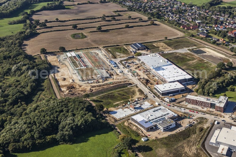 Melsdorf from above - New building construction site in the industrial park Rotenhof in Melsdorf in the state , Germany