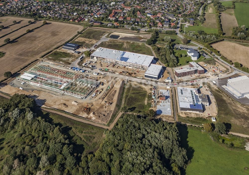 Aerial image Melsdorf - New building construction site in the industrial park Rotenhof in Melsdorf in the state , Germany