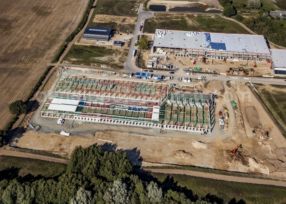 Aerial photograph Melsdorf - New building construction site in the industrial park Rotenhof in Melsdorf in the state , Germany