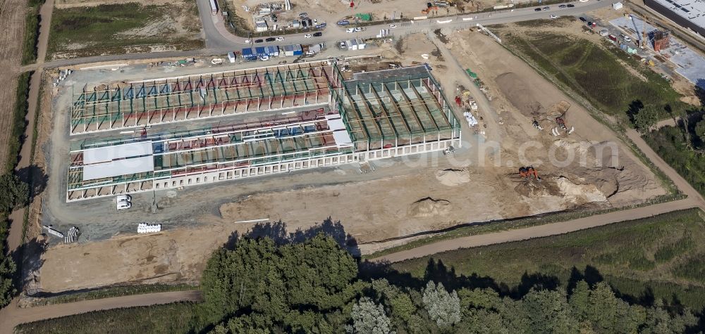 Aerial photograph Melsdorf - New building construction site in the industrial park Rotenhof in Melsdorf in the state , Germany