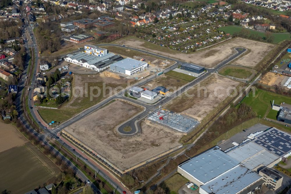 Aerial photograph Bochum - New building construction site in the industrial park An der Salzstrasse in Bochum in the state North Rhine-Westphalia, Germany