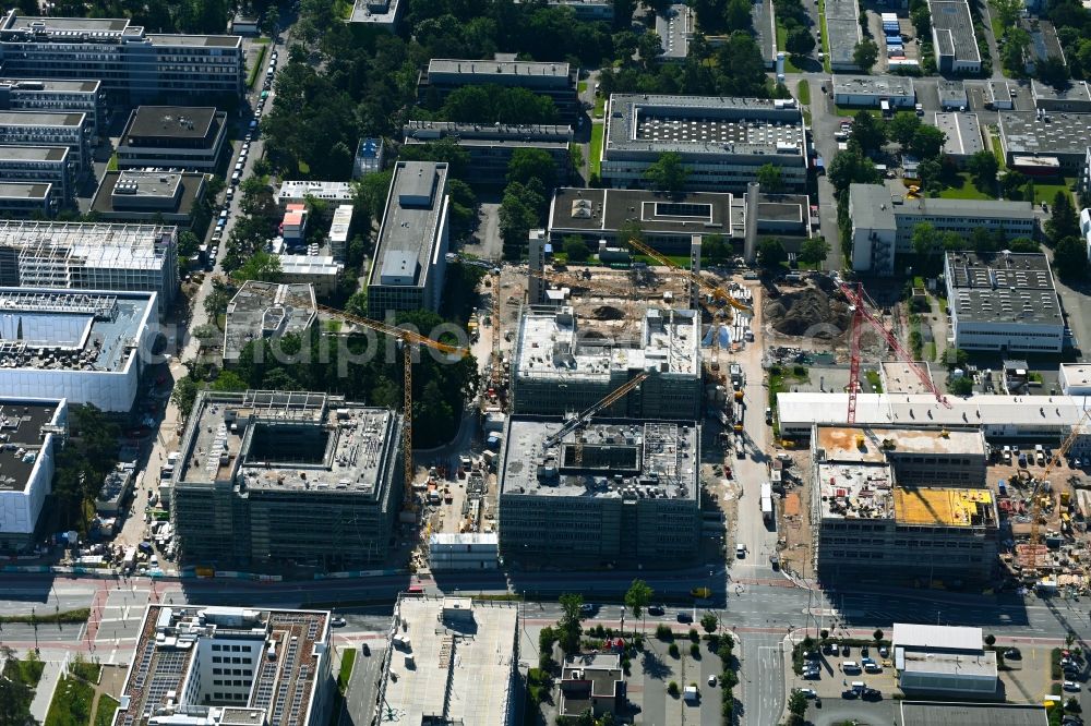 Erlangen from above - New building construction site in the industrial park Siemens- Campus in the district Bruck in Erlangen in the state Bavaria, Germany