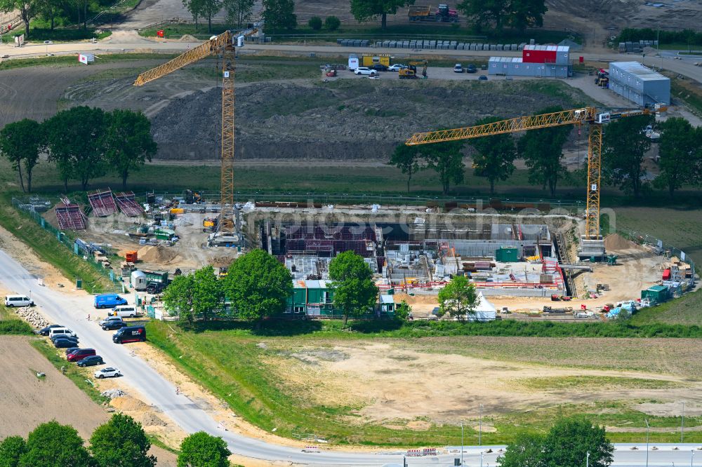 Hamburg from the bird's eye view: New building construction site in the industrial park Victoria Park Hamburg GmbH & Co. KG on street Stapelfelder Strasse in the district Rahlstedt in Hamburg, Germany