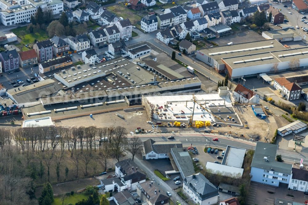 Arnsberg from the bird's eye view: New building construction site in the industrial park between of Strasse Lange Wende and of Stembergstrasse in the district Neheim in Arnsberg in the state North Rhine-Westphalia, Germany