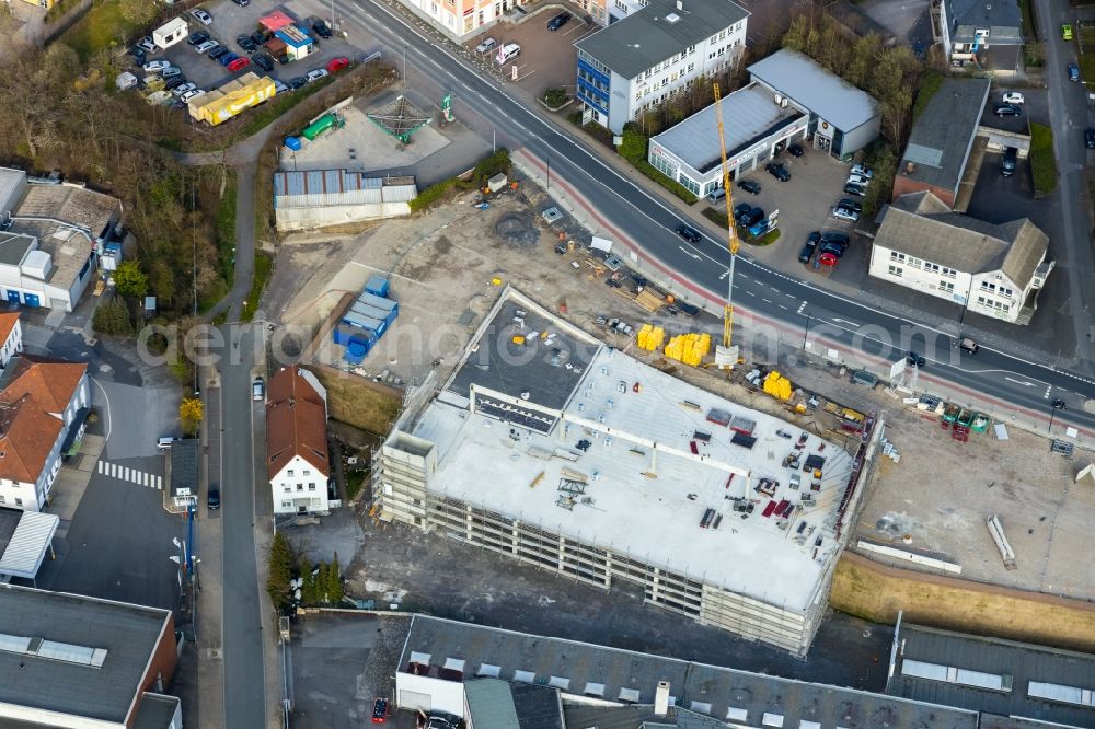 Aerial photograph Arnsberg - New building construction site in the industrial park between of Strasse Lange Wende and of Stembergstrasse in the district Neheim in Arnsberg in the state North Rhine-Westphalia, Germany