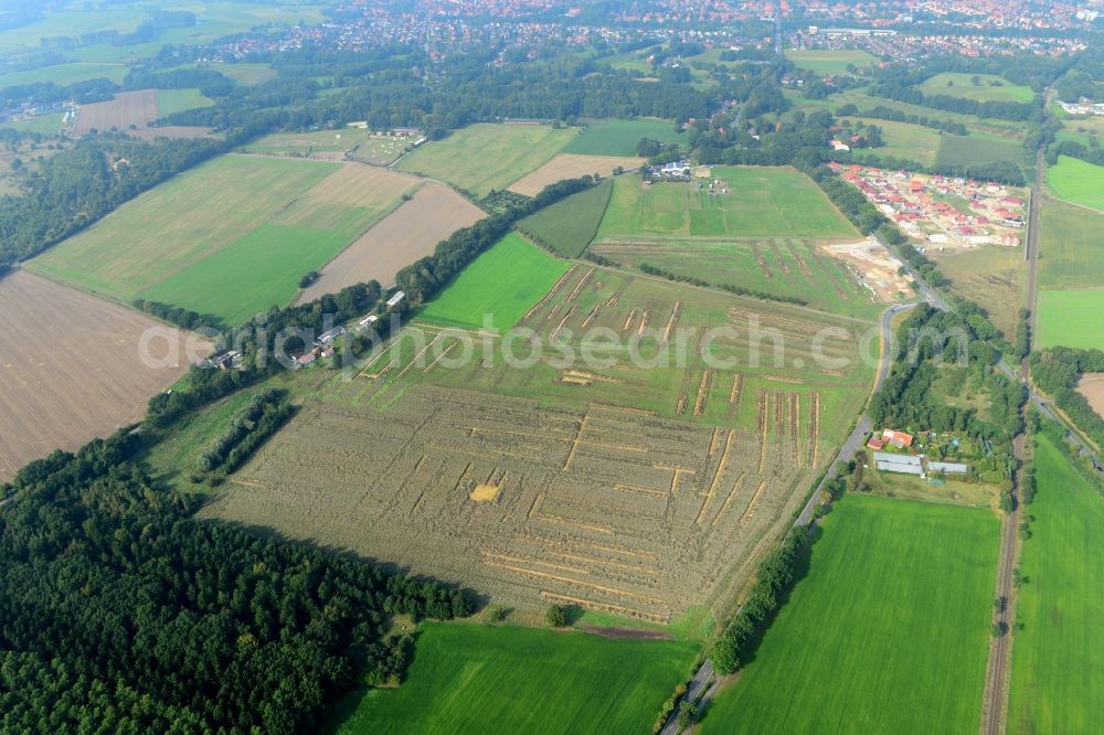 Stade from above - New construction site Heidesiedlung Riensfoerde in Stade in the state of Lower Saxony, Germany