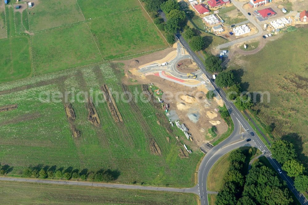 Aerial image Stade - New construction site Heidesiedlung Riensfoerde in Stade in the state of Lower Saxony, Germany