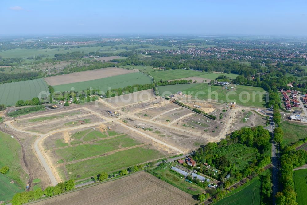 Stade from above - New construction site Heidesiedlung Riensfoerde in Stade in the state of Lower Saxony, Germany