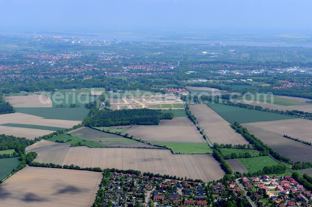 Aerial image Stade - New construction site Heidesiedlung Riensfoerde in Stade in the state of Lower Saxony, Germany