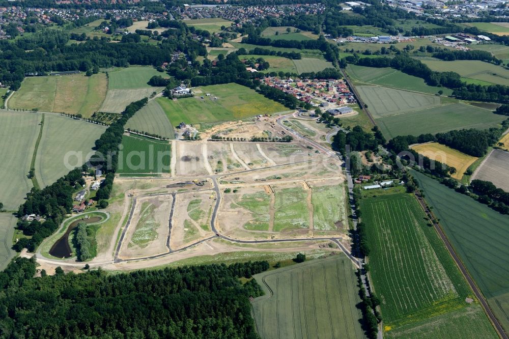 Stade from the bird's eye view: New construction site Heidesiedlung Riensfoerde in Stade in the state of Lower Saxony, Germany