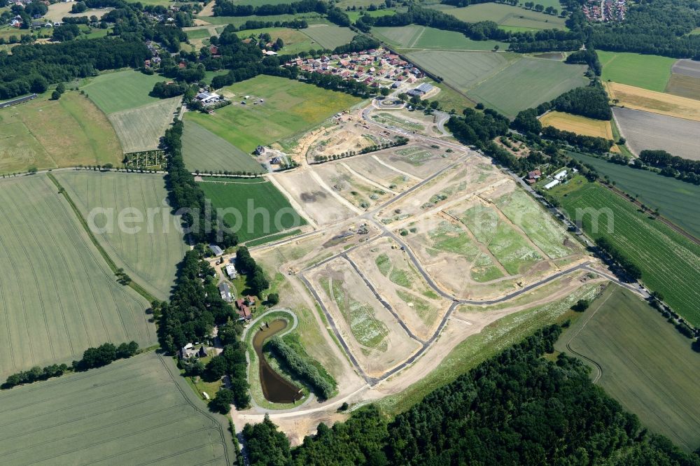 Aerial image Stade - New construction site Heidesiedlung Riensfoerde in Stade in the state of Lower Saxony, Germany