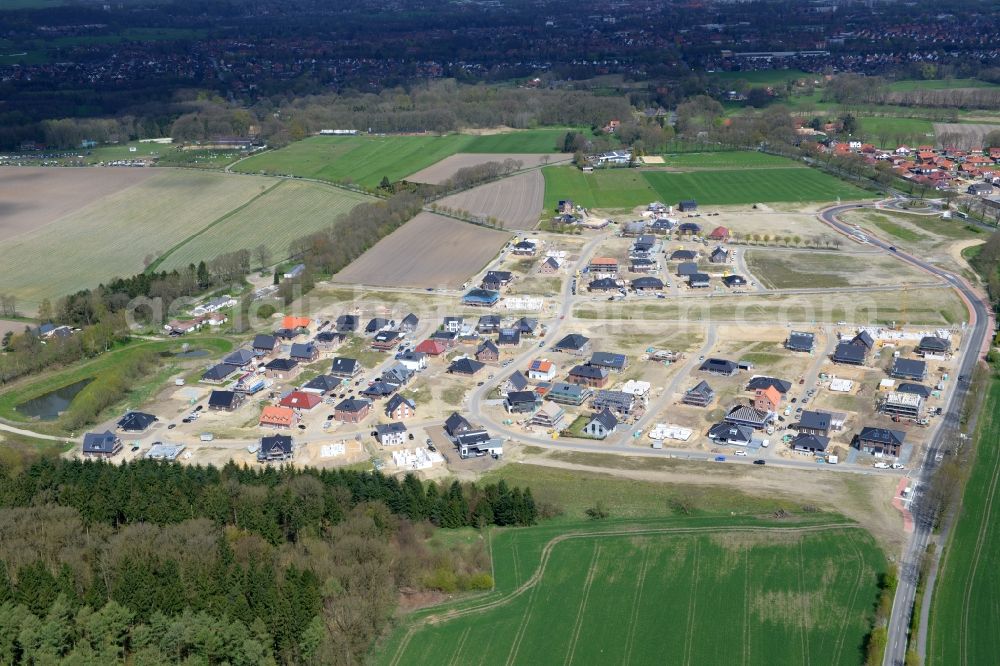 Aerial photograph Stade - New construction site Heidesiedlung Riensfoerde in Stade in the state of Lower Saxony, Germany