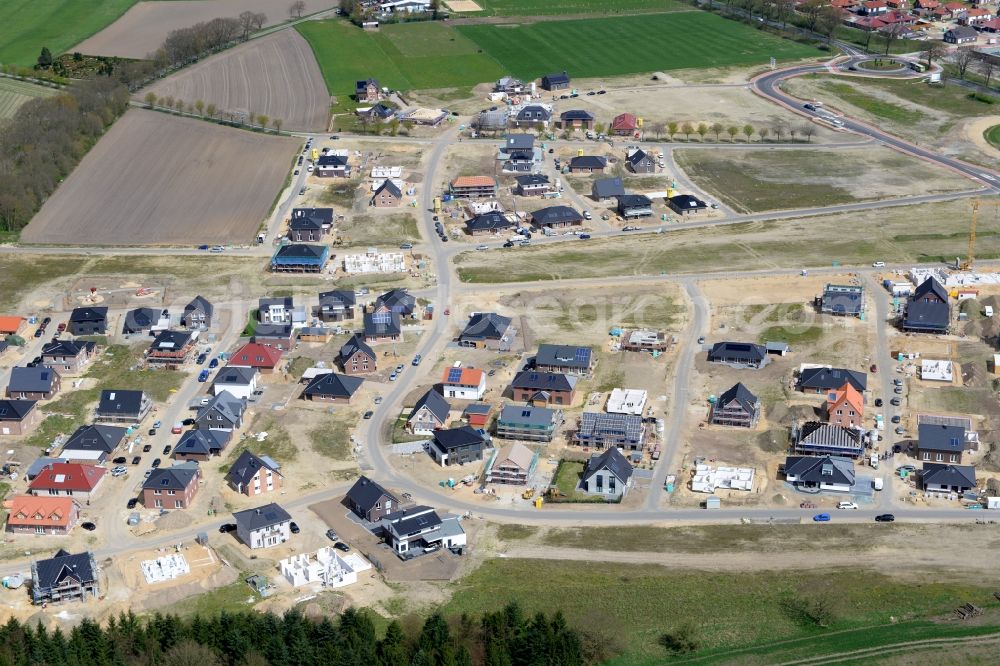 Stade from above - New construction site Heidesiedlung Riensfoerde in Stade in the state of Lower Saxony, Germany