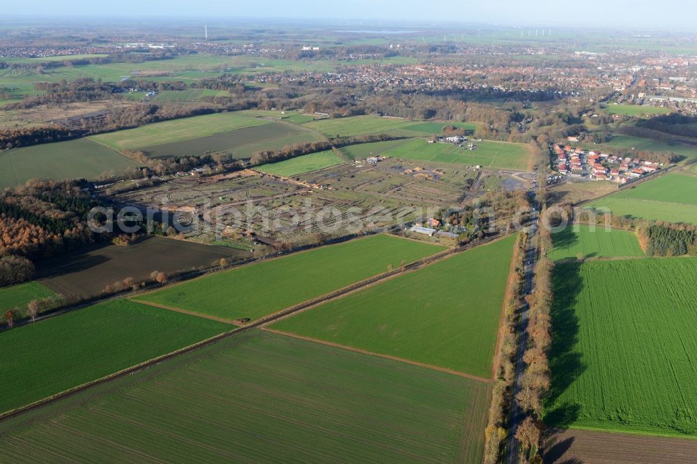 Aerial image Stade - New construction site Heidesiedlung Riensfoerde in Stade in the state of Lower Saxony, Germany