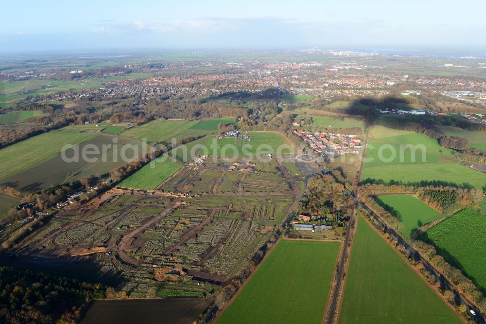 Stade from above - New construction site Heidesiedlung Riensfoerde in Stade in the state of Lower Saxony, Germany