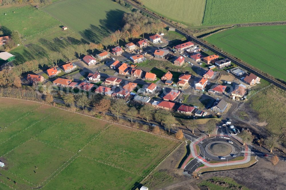 Aerial image Stade - New construction site Heidesiedlung Riensfoerde in Stade in the state of Lower Saxony, Germany