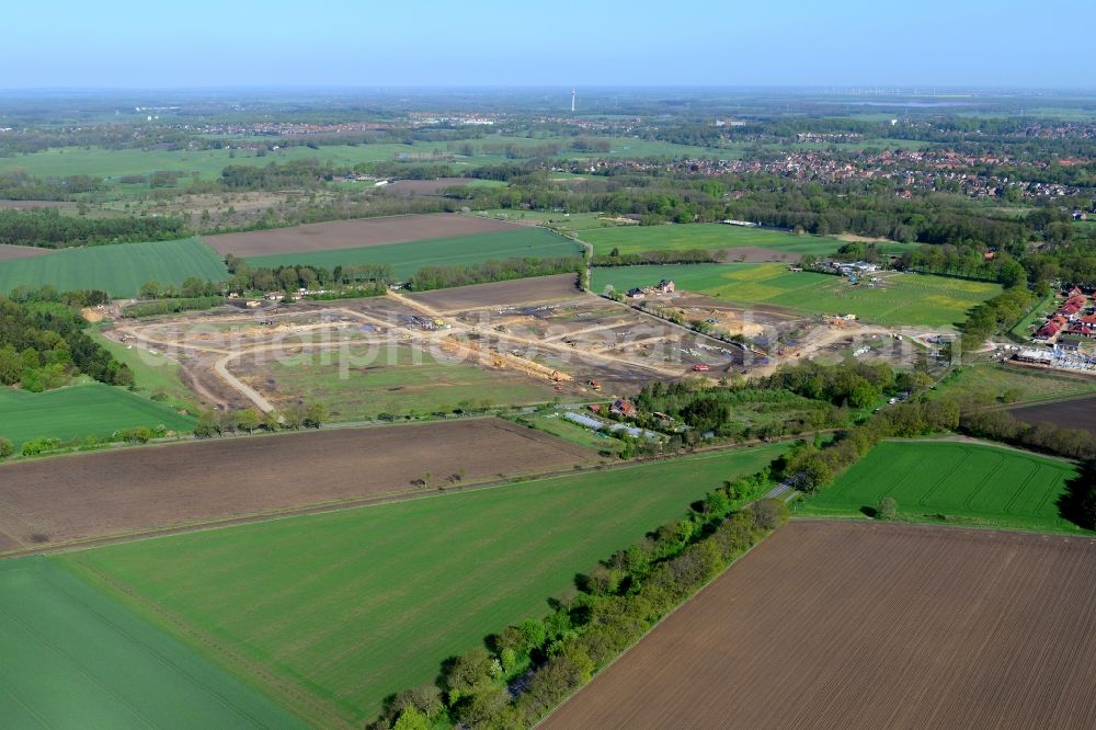 Aerial photograph Stade - New construction site Heidesiedlung Riensfoerde in Stade in the state of Lower Saxony, Germany