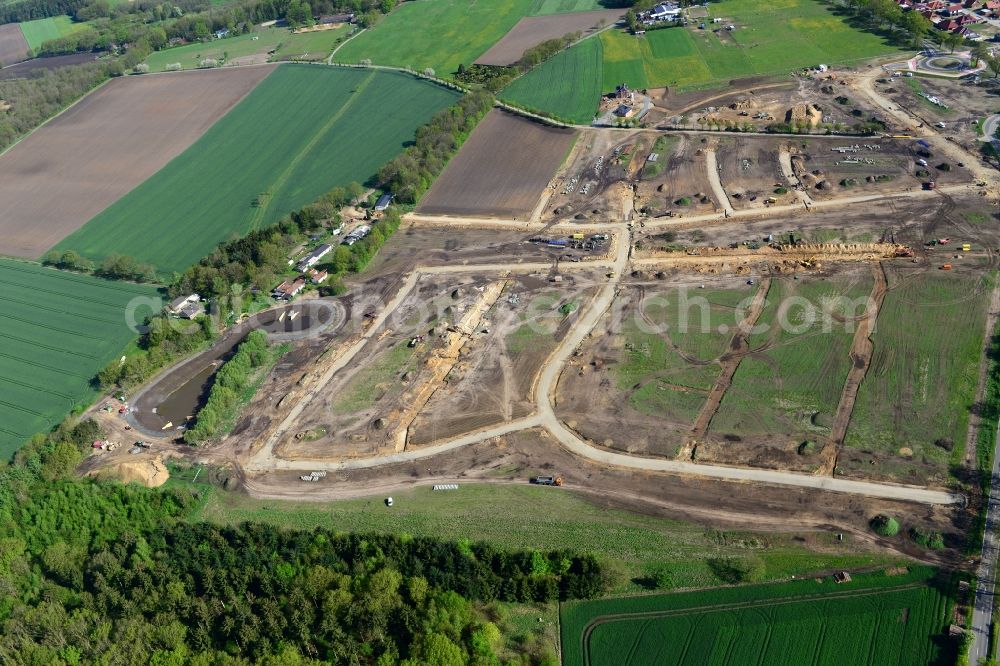 Aerial image Stade - New construction site Heidesiedlung Riensfoerde in Stade in the state of Lower Saxony, Germany