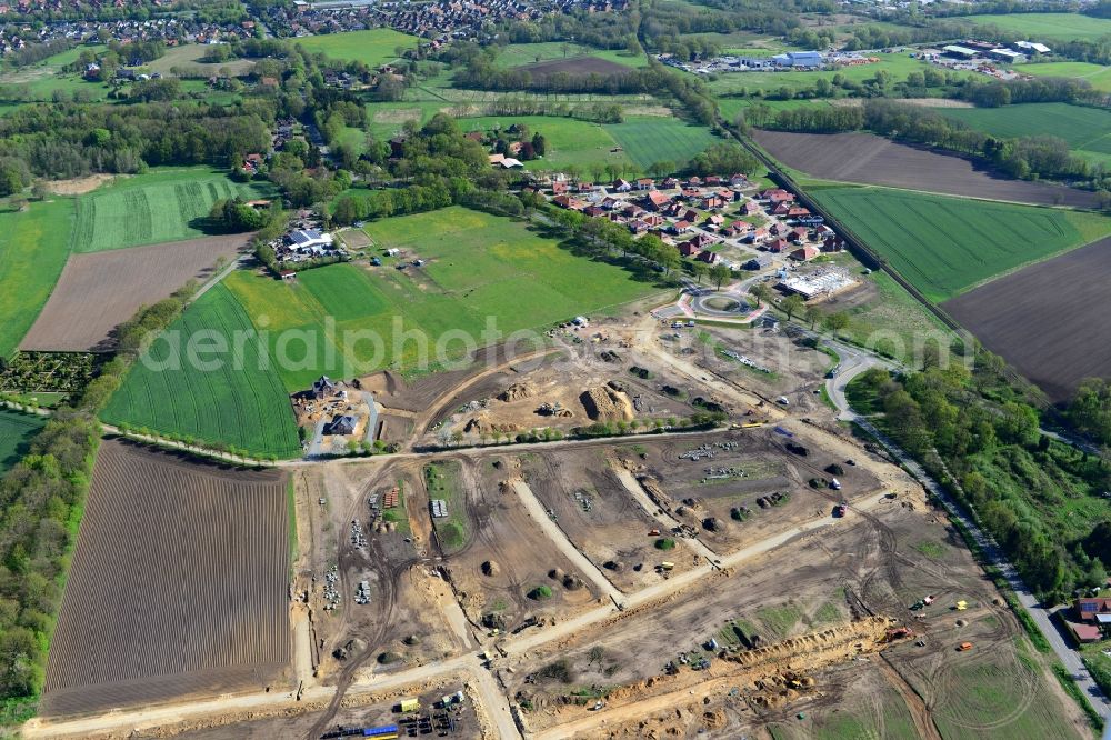 Stade from above - New construction site Heidesiedlung Riensfoerde in Stade in the state of Lower Saxony, Germany