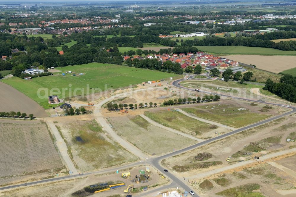 Aerial photograph Stade - New construction site Heidesiedlung Riensfoerde in Stade in the state of Lower Saxony, Germany