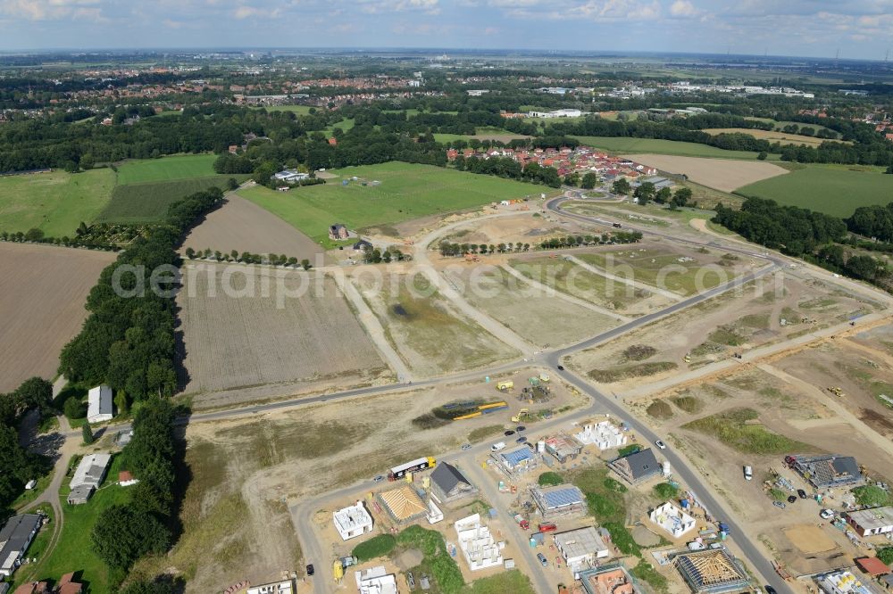 Stade from above - New construction site Heidesiedlung Riensfoerde in Stade in the state of Lower Saxony, Germany