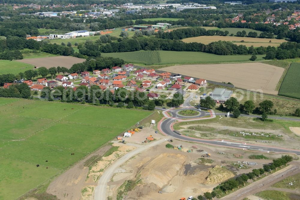 Aerial image Stade - New construction site Heidesiedlung Riensfoerde in Stade in the state of Lower Saxony, Germany