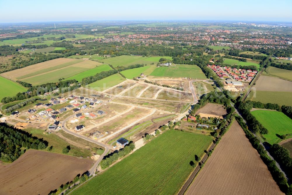 Stade from the bird's eye view: New construction site Heidesiedlung Riensfoerde in Stade in the state of Lower Saxony, Germany