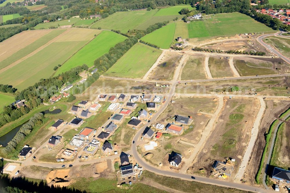 Aerial image Stade - New construction site Heidesiedlung Riensfoerde in Stade in the state of Lower Saxony, Germany