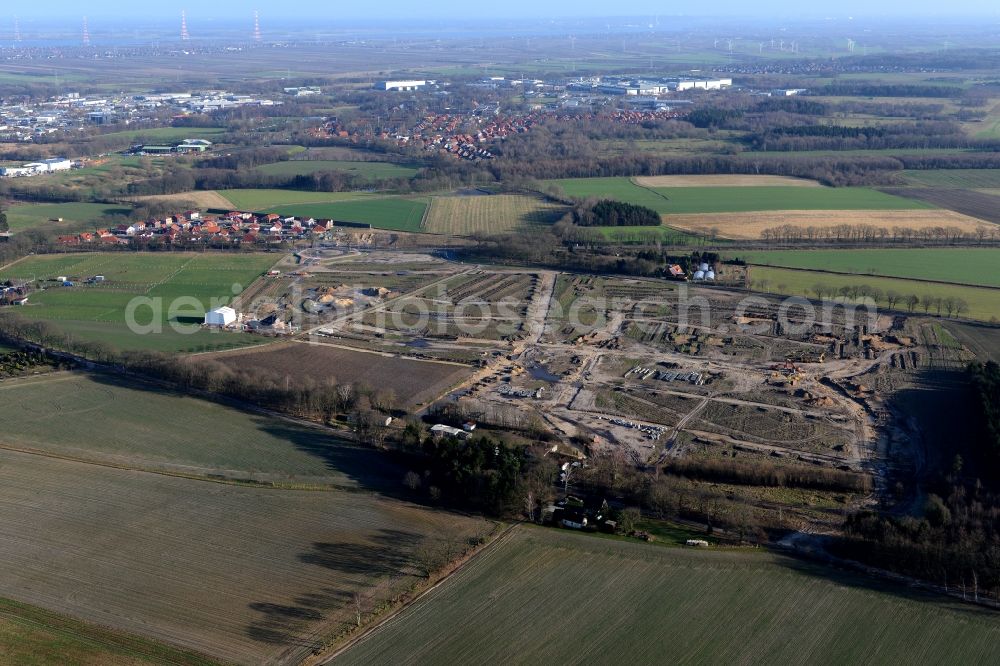 Stade from above - New construction site Heidesiedlung Riensfoerde in Stade in the state of Lower Saxony, Germany