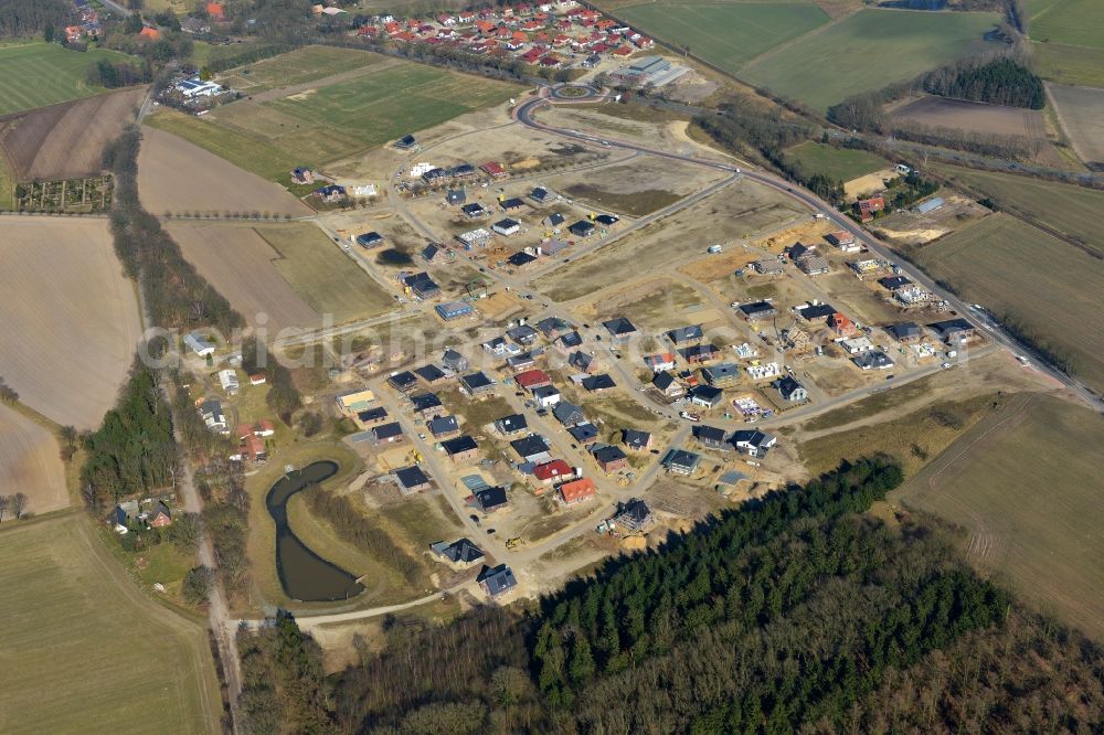 Aerial image Stade - New construction site Heidesiedlung Riensfoerde in Stade in the state of Lower Saxony, Germany