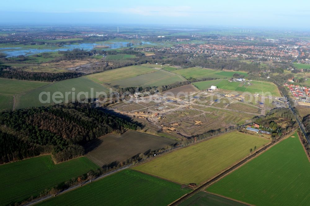 Stade from above - New construction site Heidesiedlung Riensfoerde in Stade in the state of Lower Saxony, Germany