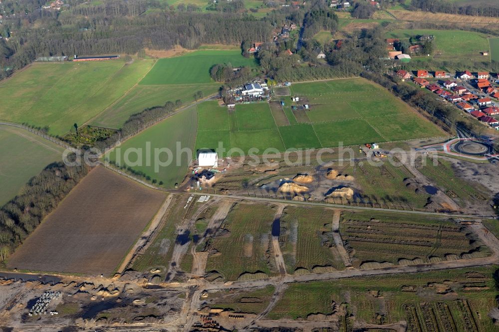 Stade from above - New construction site Heidesiedlung Riensfoerde in Stade in the state of Lower Saxony, Germany