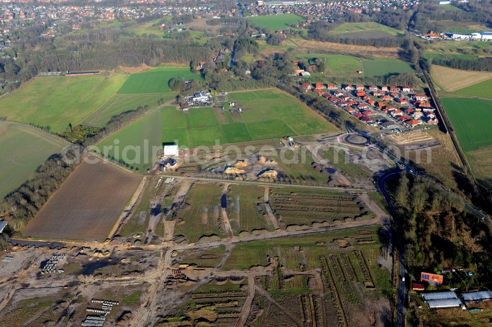 Stade from the bird's eye view: New construction site Heidesiedlung Riensfoerde in Stade in the state of Lower Saxony, Germany