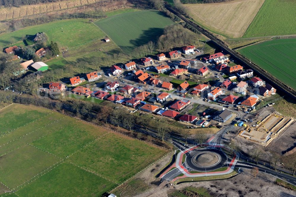 Stade from above - New construction site Heidesiedlung Riensfoerde in Stade in the state of Lower Saxony, Germany