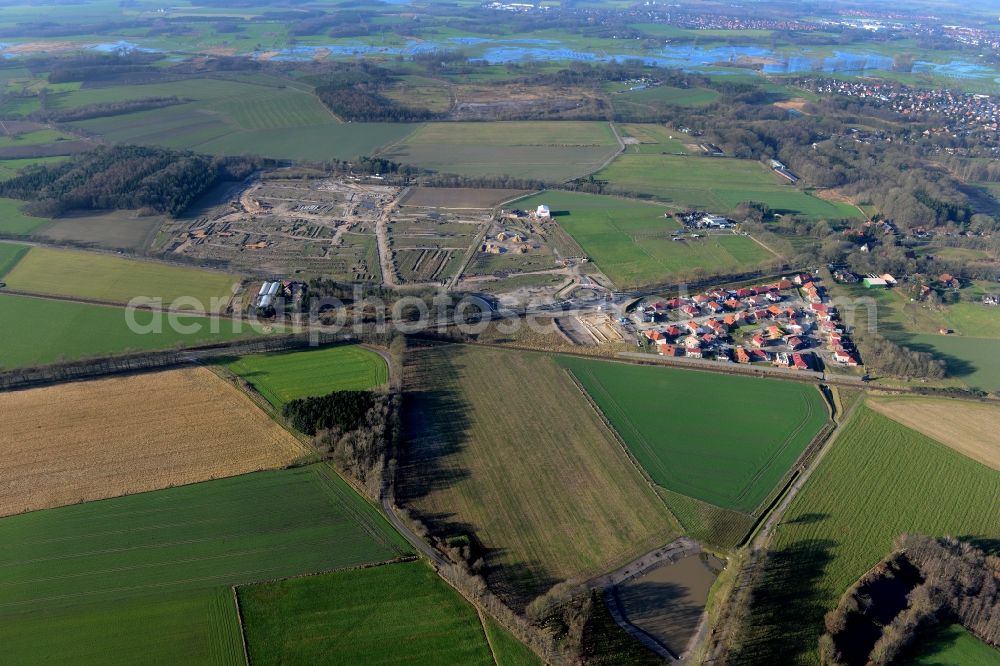 Aerial image Stade - New construction site Heidesiedlung Riensfoerde in Stade in the state of Lower Saxony, Germany