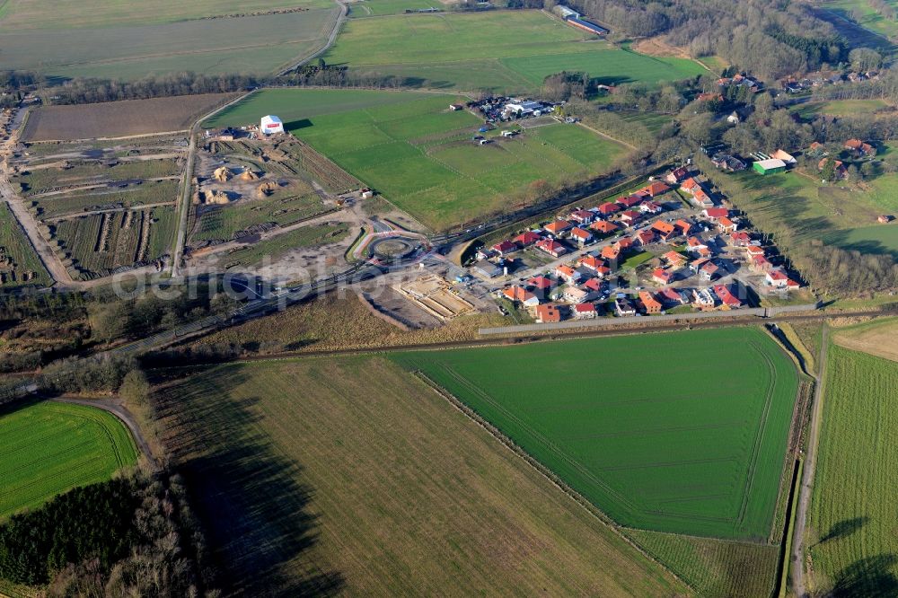 Stade from above - New construction site Heidesiedlung Riensfoerde in Stade in the state of Lower Saxony, Germany