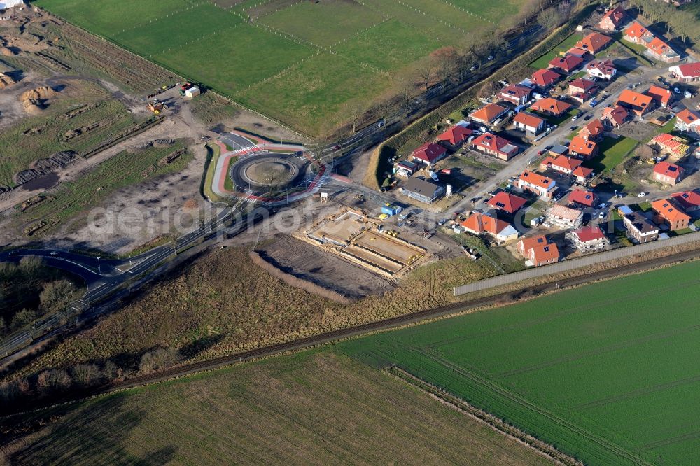 Aerial image Stade - New construction site Heidesiedlung Riensfoerde in Stade in the state of Lower Saxony, Germany