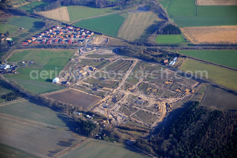 Aerial image Stade - New construction site Heidesiedlung Riensfoerde in Stade in the state of Lower Saxony, Germany