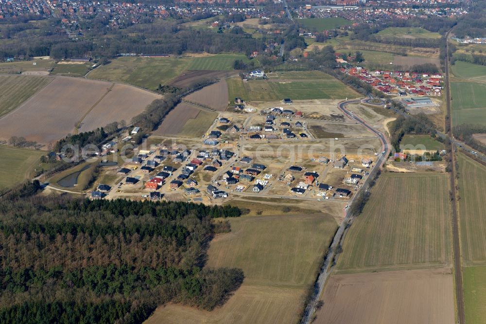 Stade from above - New construction site Heidesiedlung Riensfoerde in Stade in the state of Lower Saxony, Germany