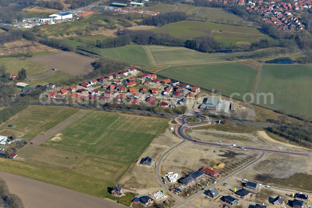 Aerial image Stade - New construction site Heidesiedlung Riensfoerde in Stade in the state of Lower Saxony, Germany