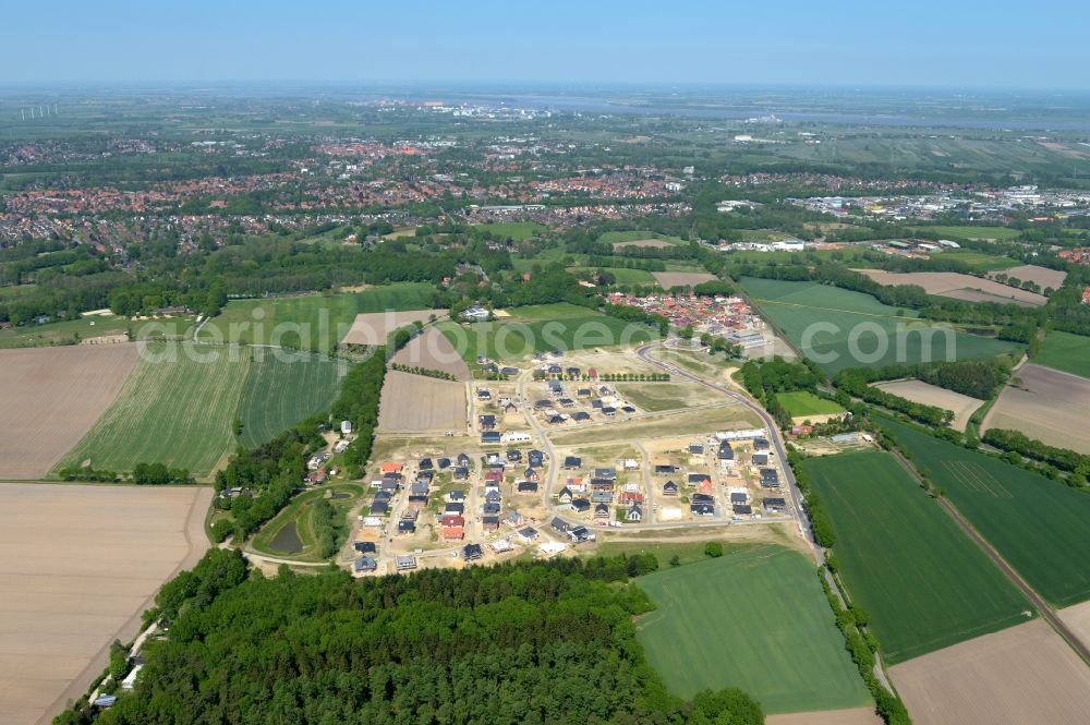 Stade from above - New construction site Heidesiedlung Riensfoerde in Stade in the state of Lower Saxony, Germany