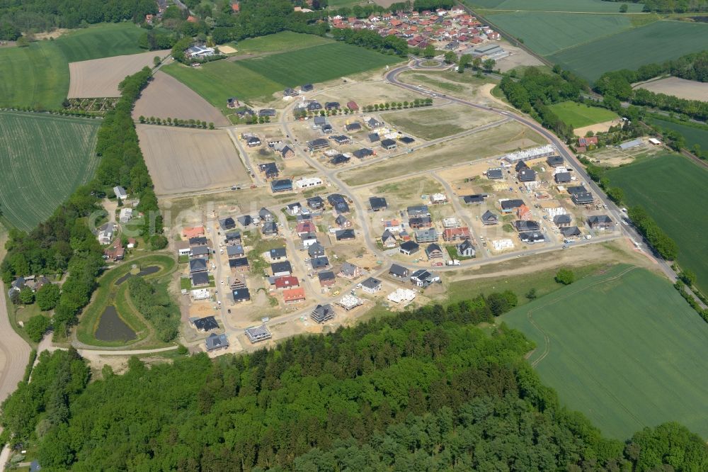 Aerial photograph Stade - New construction site Heidesiedlung Riensfoerde in Stade in the state of Lower Saxony, Germany