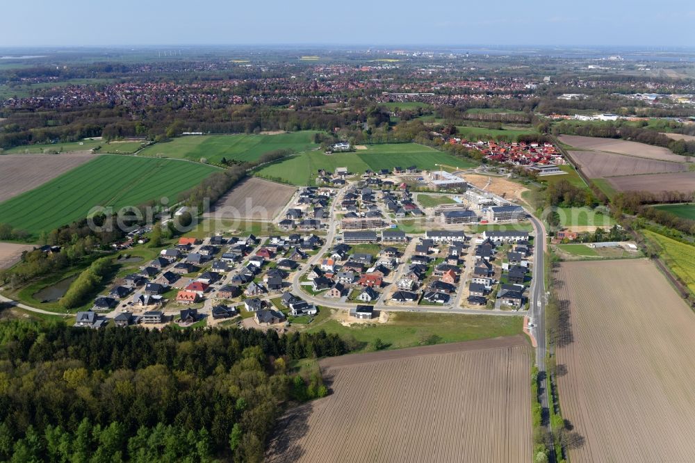 Stade from above - New construction site Heidesiedlung Riensfoerde in Stade in the state of Lower Saxony, Germany