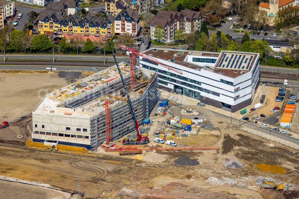 Bochum from above - New construction site institute Center for Theoretical and Integrative Neuro- and Cognitive Science (THINK) on Hans-Dobbertin-Strasse in the district Laer in Bochum in the Ruhr area in the state North Rhine-Westphalia, Germany