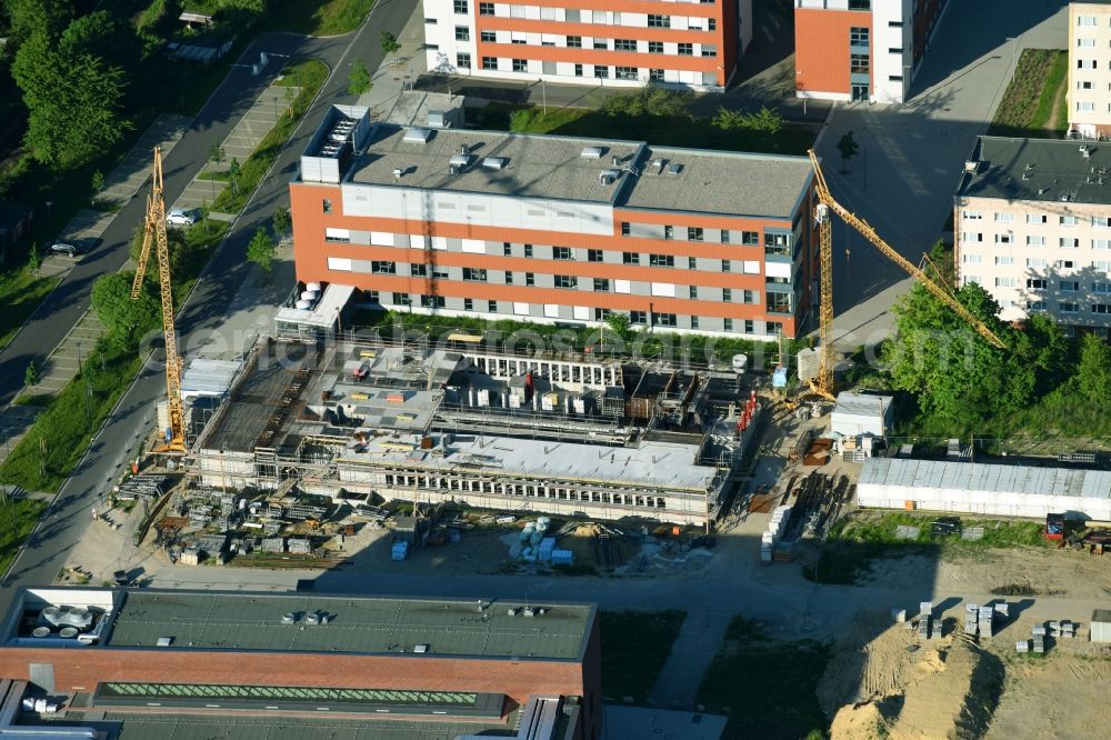 Rostock from above - Campus university area with new construction site Instituts fuer Chemie on Albert-Einstein-Strasse in Rostock in the state Mecklenburg - Western Pomerania, Germany