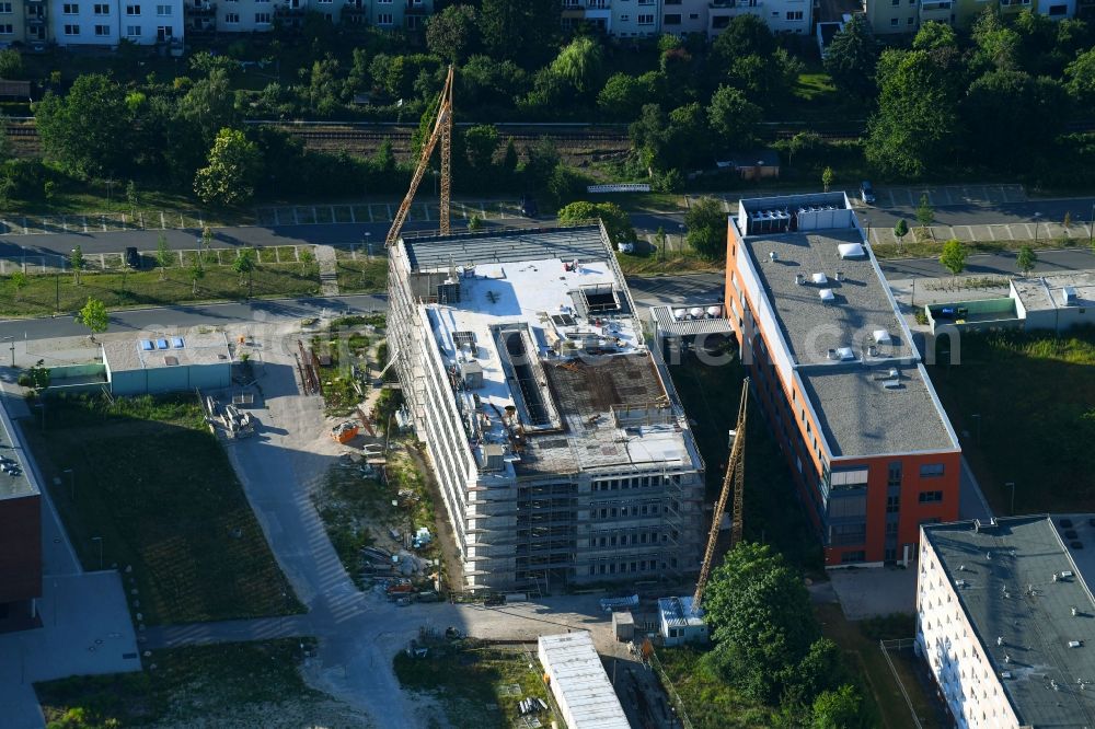 Aerial image Rostock - Campus university area with new construction site Instituts fuer Chemie on Albert-Einstein-Strasse in Rostock in the state Mecklenburg - Western Pomerania, Germany