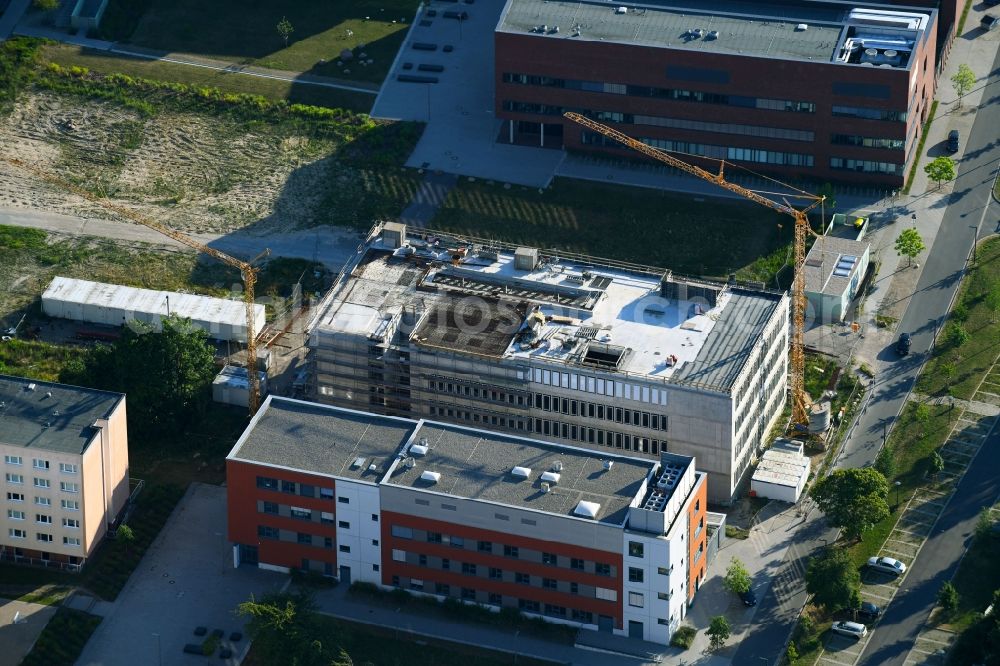 Rostock from above - Campus university area with new construction site Instituts fuer Chemie on Albert-Einstein-Strasse in Rostock in the state Mecklenburg - Western Pomerania, Germany