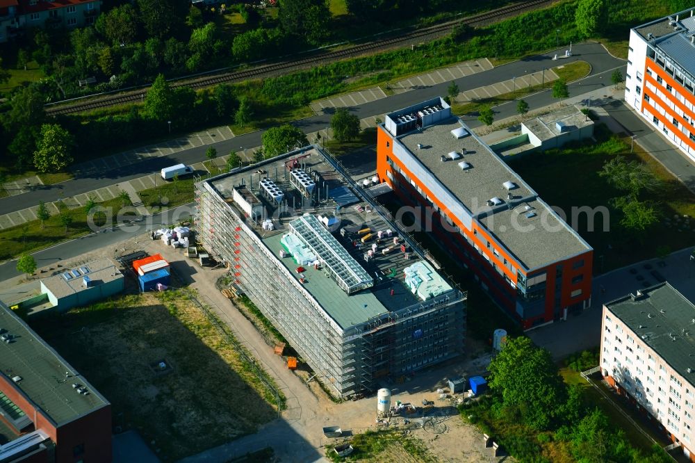 Aerial image Rostock - Campus university area with new construction site Instituts fuer Chemie on Albert-Einstein-Strasse in Rostock in the state Mecklenburg - Western Pomerania, Germany