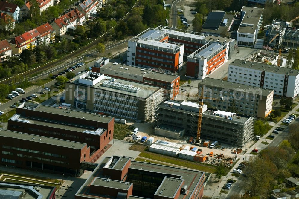 Aerial photograph Rostock - Campus university area with new construction site Instituts fuer Chemie on Albert-Einstein-Strasse in Rostock in the state Mecklenburg - Western Pomerania, Germany