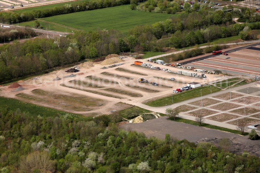 Aerial photograph Erfurt - New construction site of car park Messe Erfurt in the district Hochheim in Erfurt in the state Thuringia, Germany